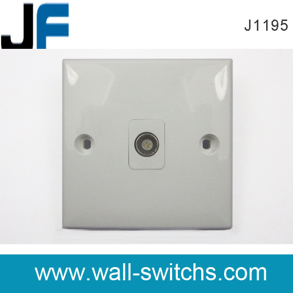 J1195 TV socket Nigeria PC white colour 1 gang tv sockets