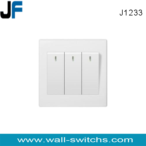 J1233 white colour Burma PC modern wall switch