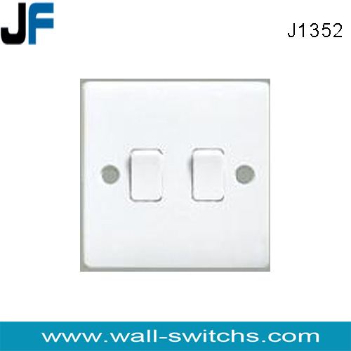 J1352 2gang switch white colour Pakistan bakelite double switch
