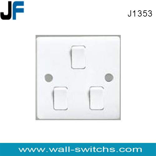 J1353 3gang switch white colour  bakelite 3 gang 1 way wall switch