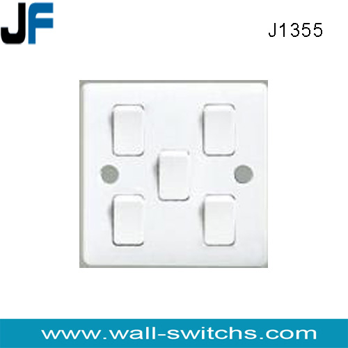 J1355 5gang switch white colour Zimbabwe bakelite multi switch