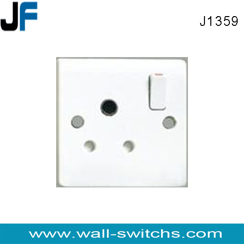 J1359 15A round pin socket white colour Pakistan bakelite 15a socket