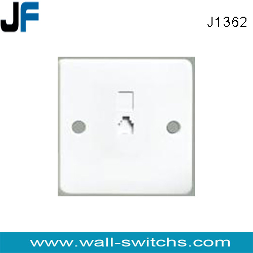 J1362 tel outlet white colour Kuwait bakelite wall telephone socket