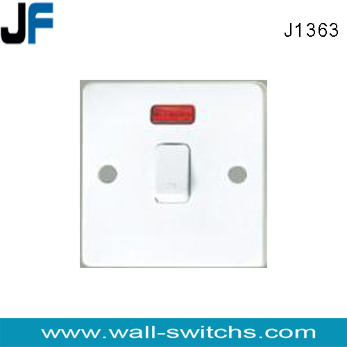 J1363 1gang switch with neon white colour Iraq bakelite wall switch with led indicator light